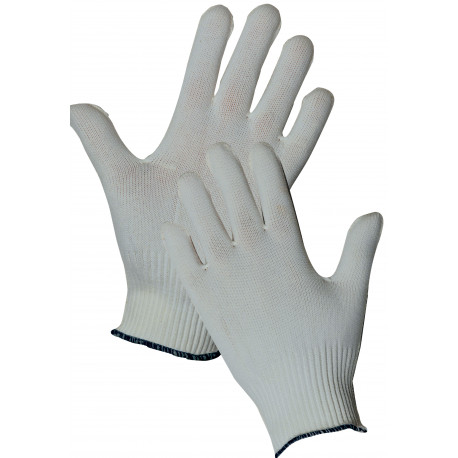 12 paires de gants tricotés polyamide blancs GT413