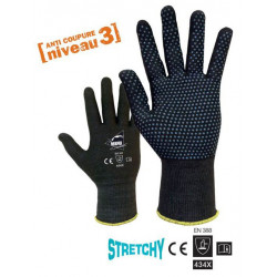 LOT de 10 paires de gants NERO ANTI COUPURE Niv.3