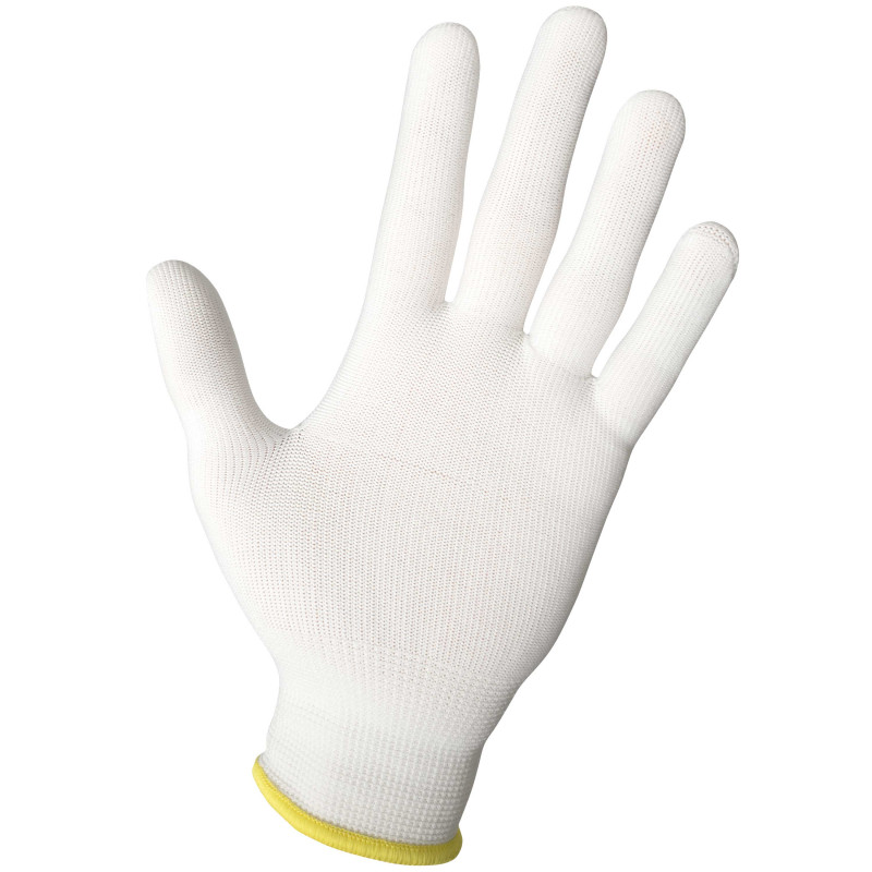 Gants blancs en polyester - Lot de 12 paires