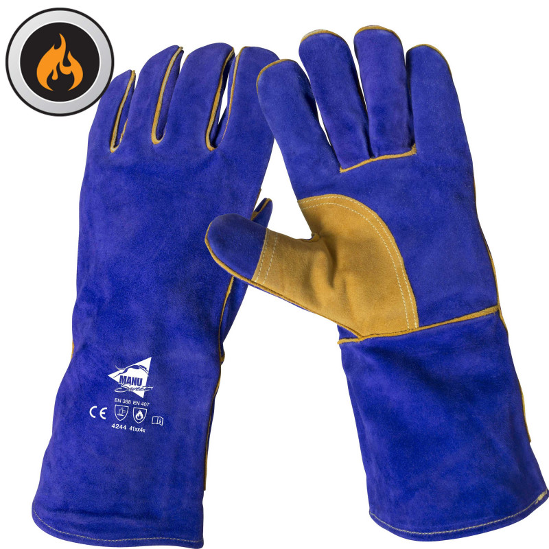 Gants d'isolation thermique pour soudage de la peau de vache, soudure de  soudure, longs, épaissis, résistants à l'usure, résistants aux hautes  températures, gants ignifuges - AliExpress