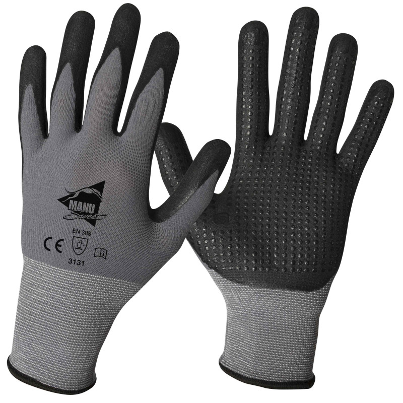 Gant noir en nitrile avec picots IDEAL GRIP