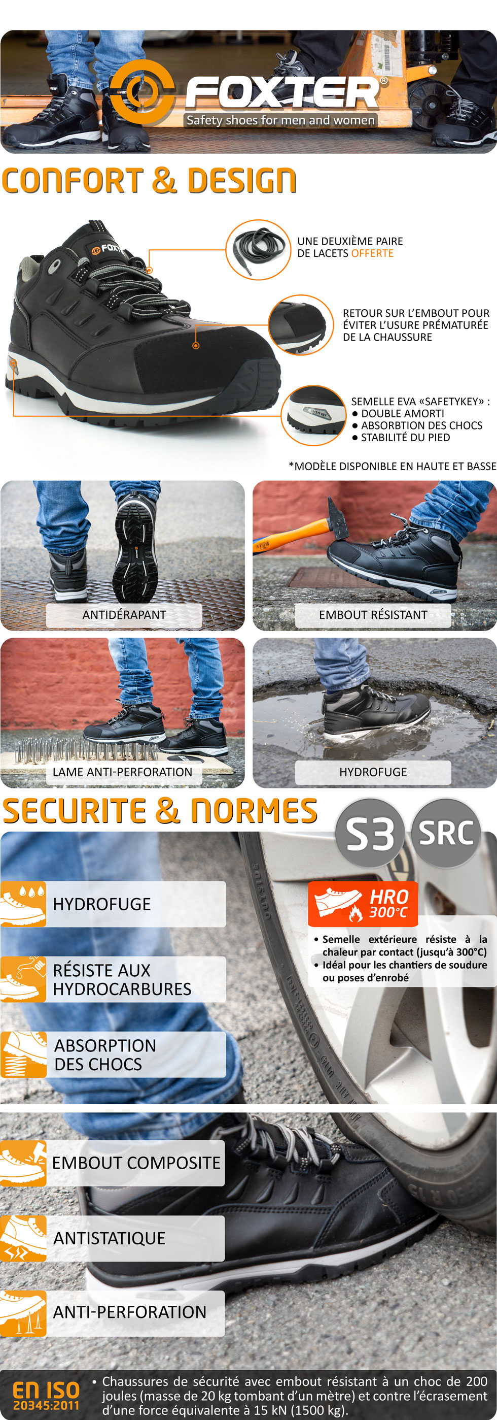 Chaussure de sécurité basse Aston S3 normé HRO